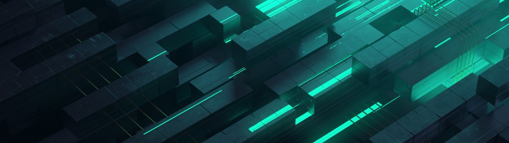 3D霓虹灯青色科技高清4k带鱼屏壁纸