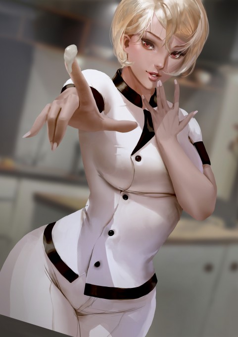 食戟之灵薙切爱丽丝厨房绘画高清壁纸(2481x3508)