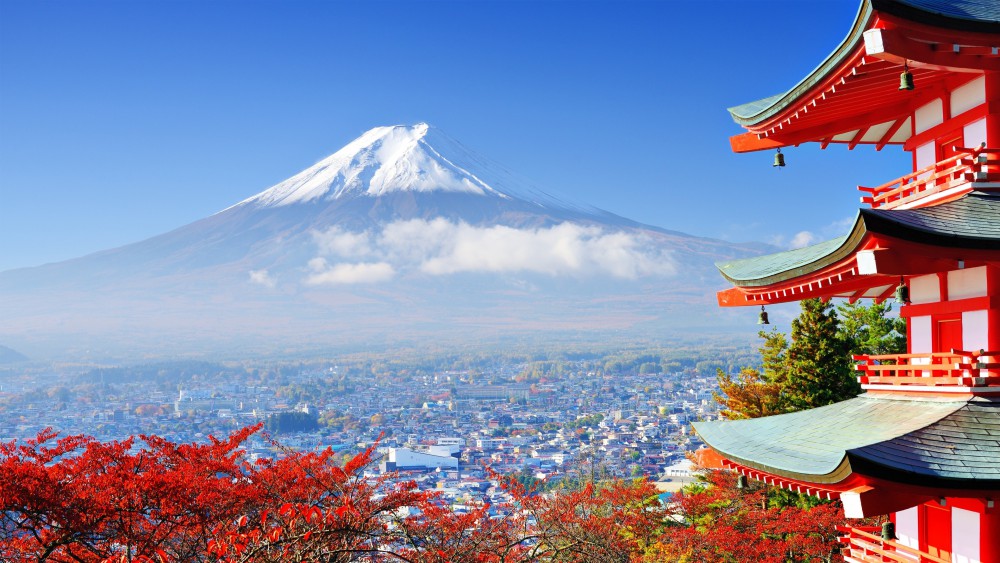 亚洲日本建筑富士山高清壁纸(3840x2160)