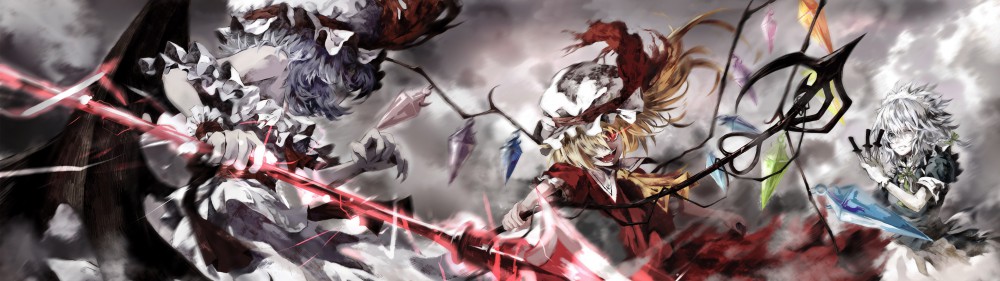 东方Project动漫美女高清4k带鱼屏壁纸(3840x1080)