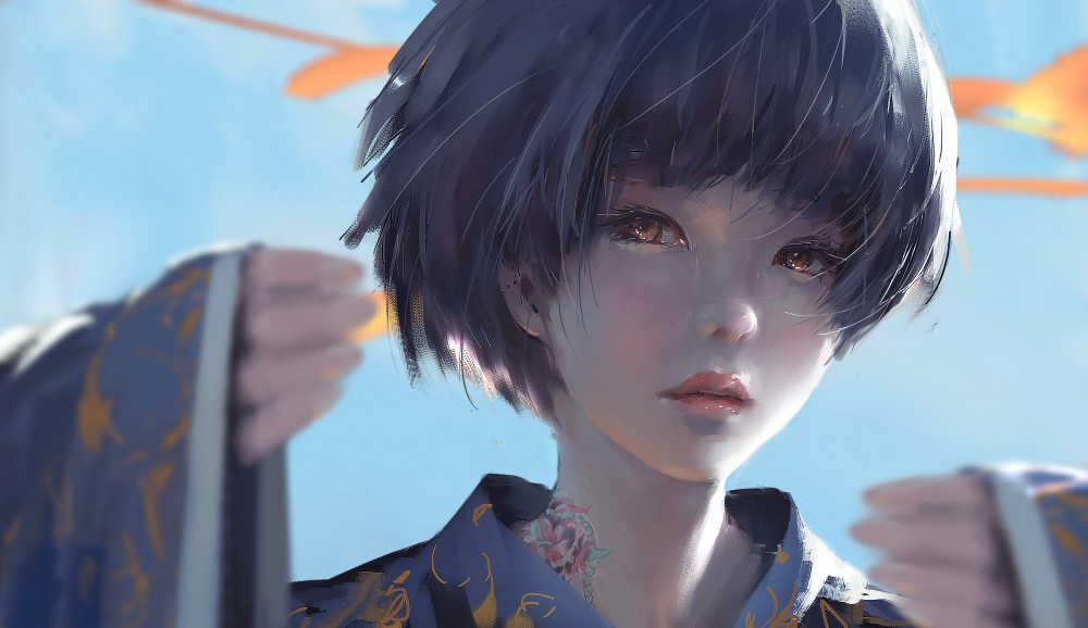 小绿纹身鬼刀壁纸(3697x2137)