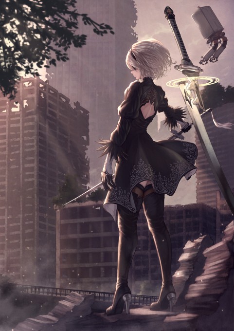 《尼尔：机械纪元》2B4k手机壁纸