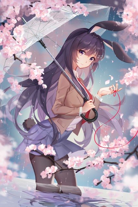 《青春猪头少年不会梦到兔女郎学姐》樱岛麻衣5k手机壁纸(3600x5400)