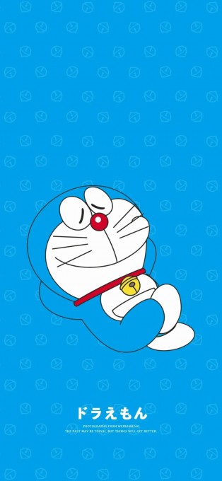 哆啦A梦蓝色背景全屏手机壁纸