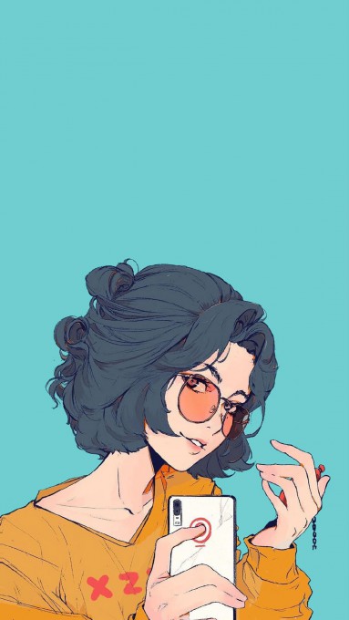 创意潮流美少女动漫插画图片手机壁纸