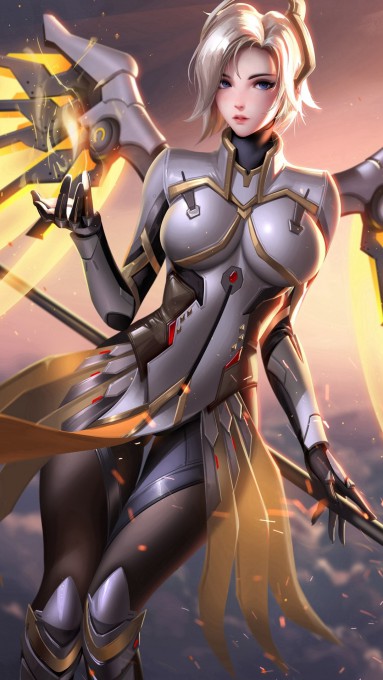 守望先锋天使同人插画高清手机壁纸(1080x1920)
