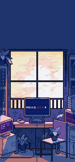 小清新像素风景手机壁纸