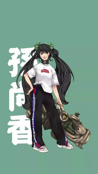 手绘王者荣耀人物孙尚香高清手机壁纸