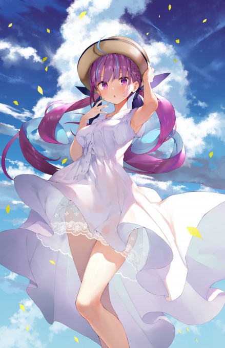 凑阿库娅白色连衣裙8k手机壁纸(5164x8000)
