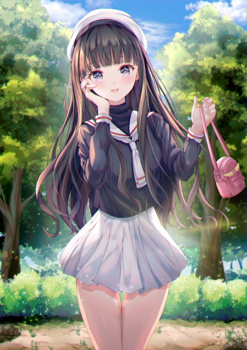 《魔卡少女樱》大道寺知世白色小短裙2k手机壁纸