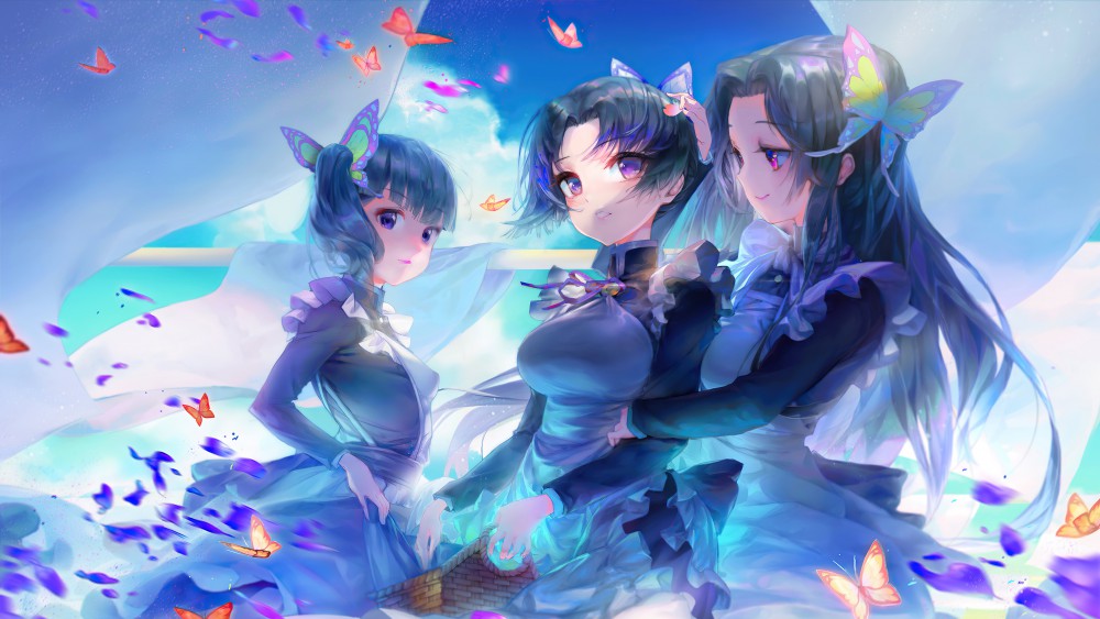 《鬼灭之刃》蝴蝶三姐妹高清动漫4k壁纸(3840x2160)
