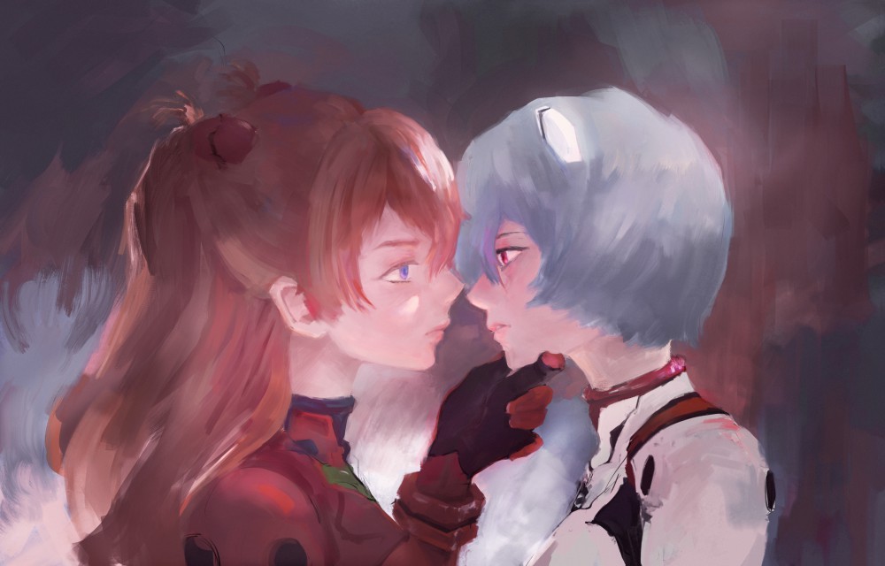 《新世纪福音战士》明日香绫波丽动漫人物高清4k桌面壁纸(3843x2458)