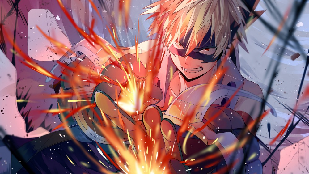 《我的英雄学院》爆豪胜己高清4k桌面壁纸(3840x2160)
