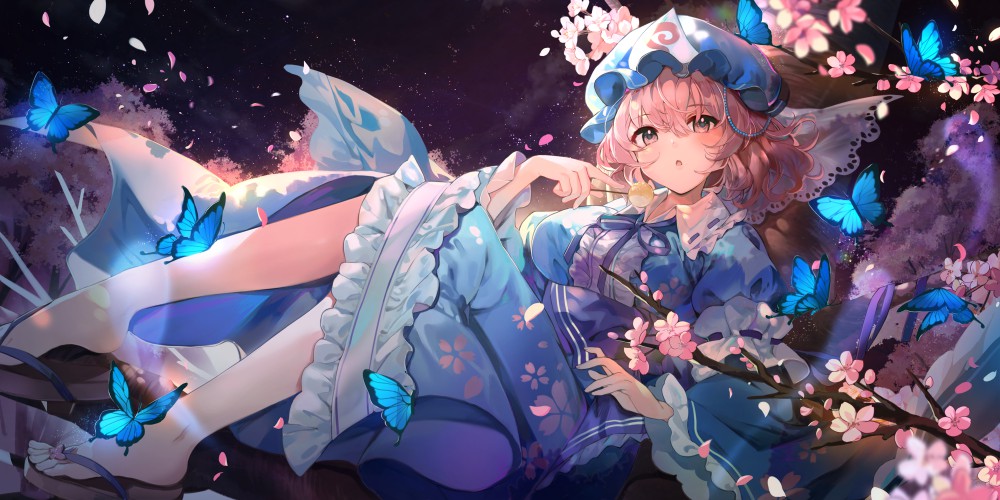 《东方Project》西行寺幽幽子2k电脑桌面壁纸