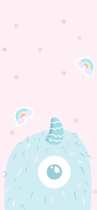 呆萌可爱小怪兽高清手机壁纸(1242x2688)