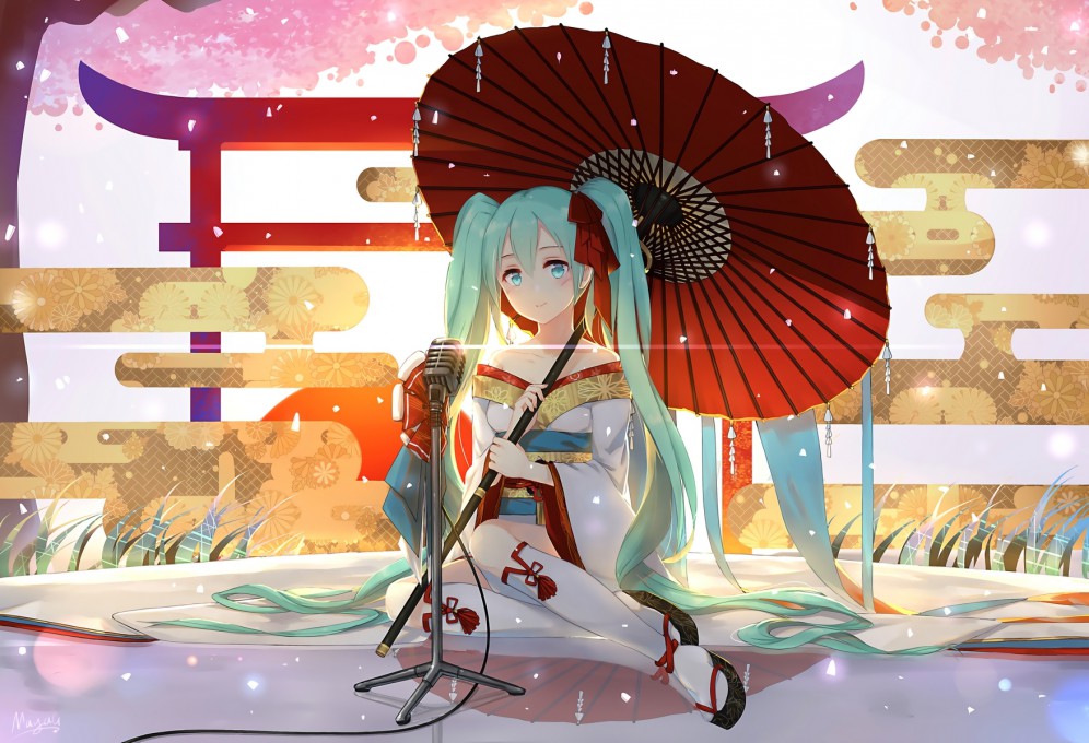 初音未来vocaloid传统服装高清动漫桌面壁纸
