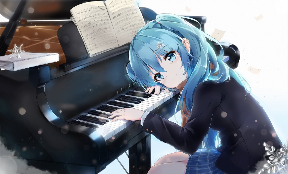 初音未来vocaloid钢琴动漫壁纸