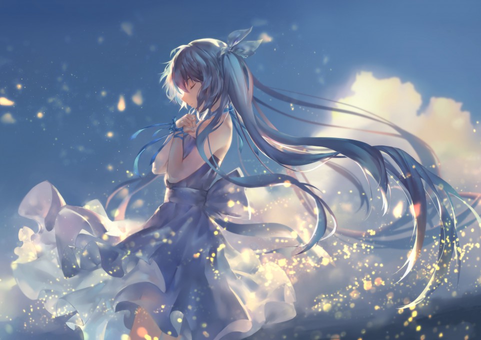 初音未来vocaloid水绿色头发动漫桌面壁纸