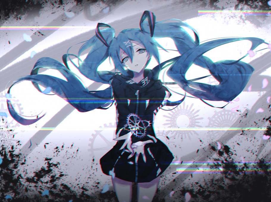 初音未来vocaloid双马尾动漫桌面壁纸(2540x1896)