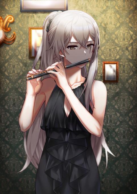 《少女前线》UMP45吹笛子2k手机壁纸(2150x3035)