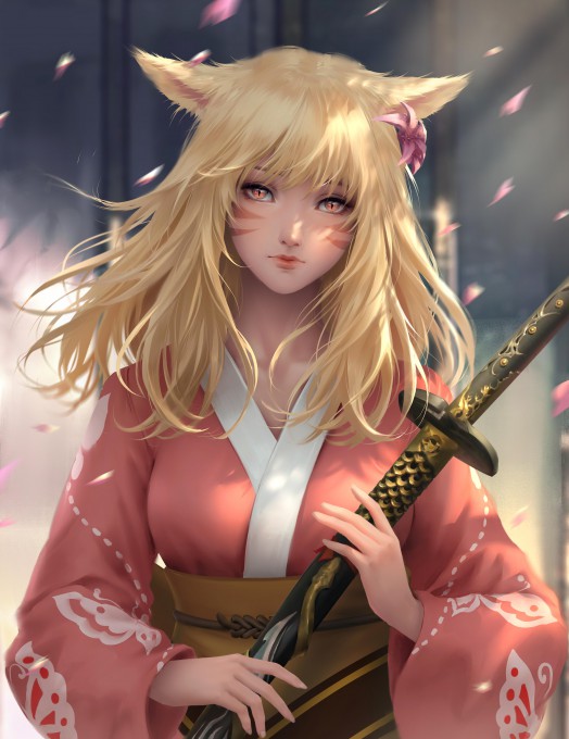 《最终幻想》miqo'te5k手机壁纸
