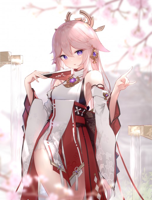 《原神》八重神子高清手机壁纸(1900x2500)