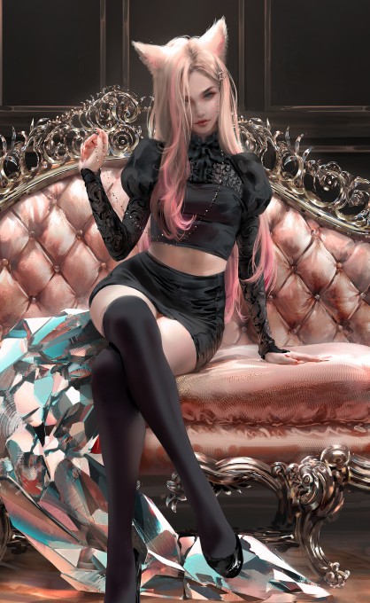 《英雄联盟》九尾妖狐阿狸插画6k手机壁纸