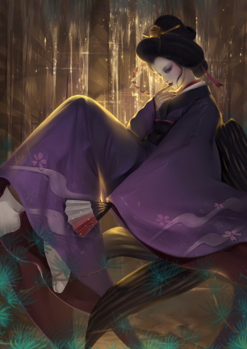 《航海王》艺妓罗宾动漫4k手机壁纸