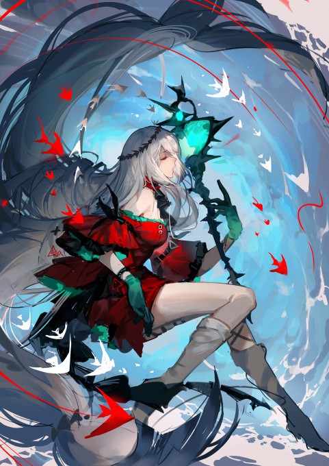 《明日方舟》斯卡蒂高清手机壁纸
