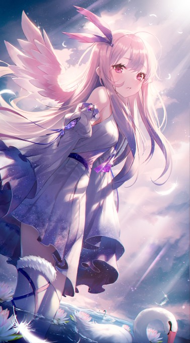粉红色头发女孩高清手机壁纸