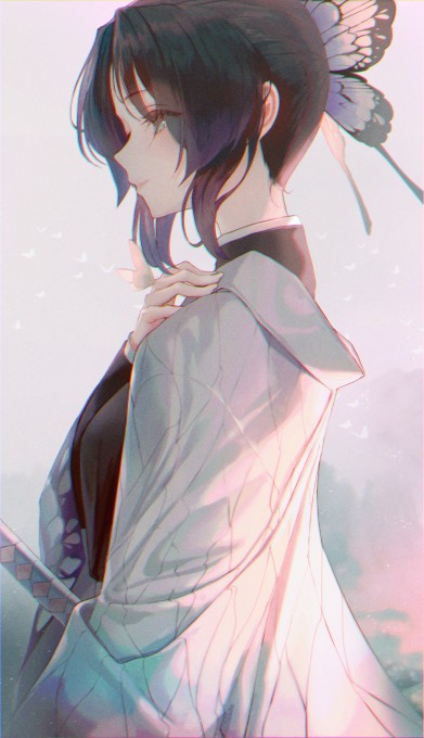 《鬼灭之刃》蝴蝶忍高清手机壁纸(1200x2088)