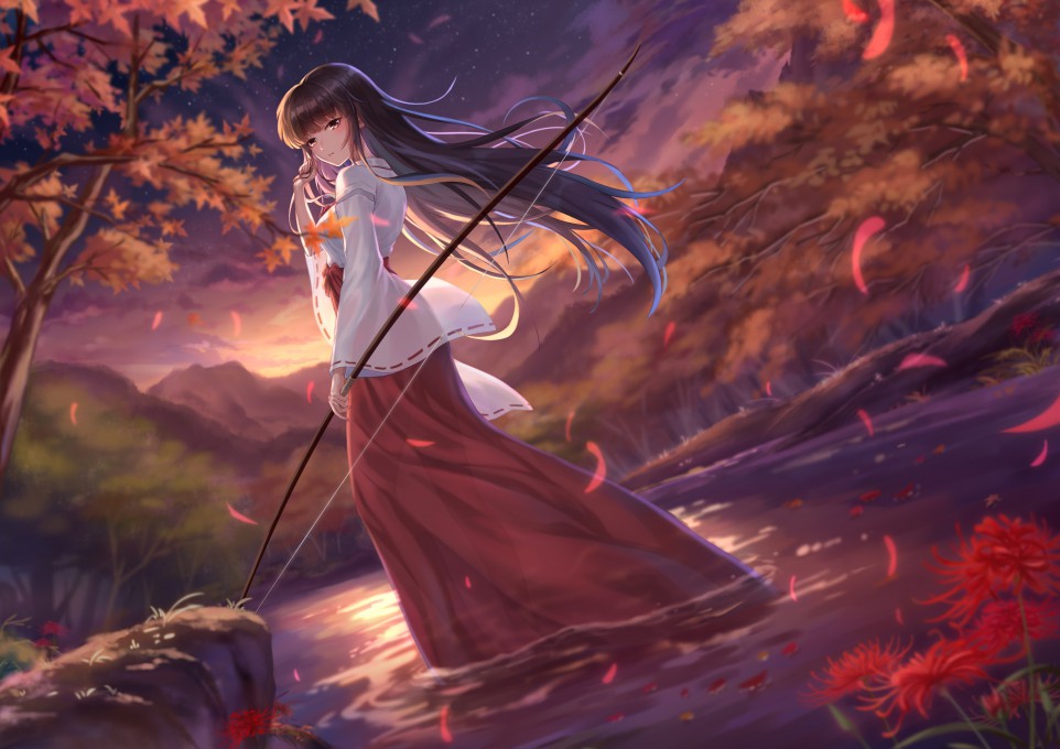 《犬夜叉》桔梗4k动漫桌面壁纸