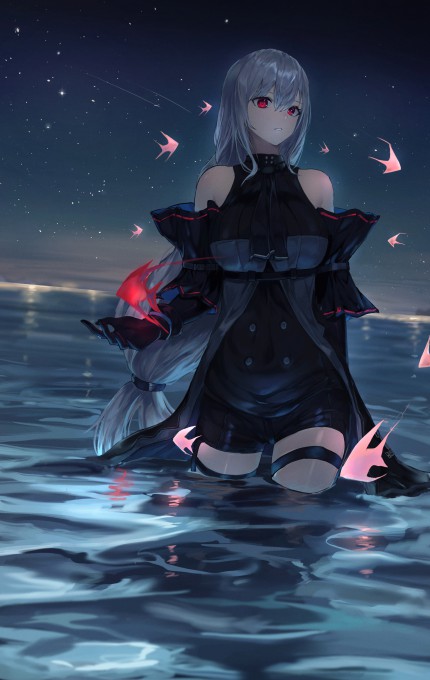 《明日方舟》斯卡蒂2k手机壁纸