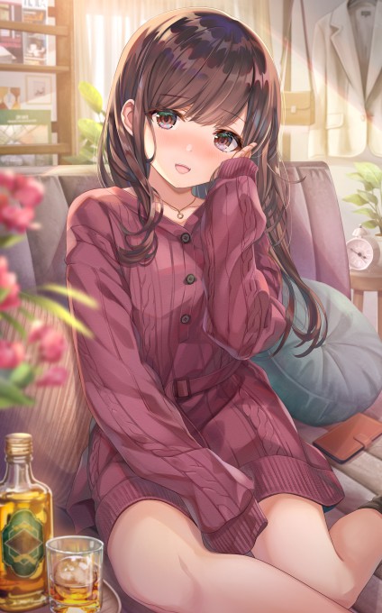 毛衣连衣裙女孩4k手机壁纸