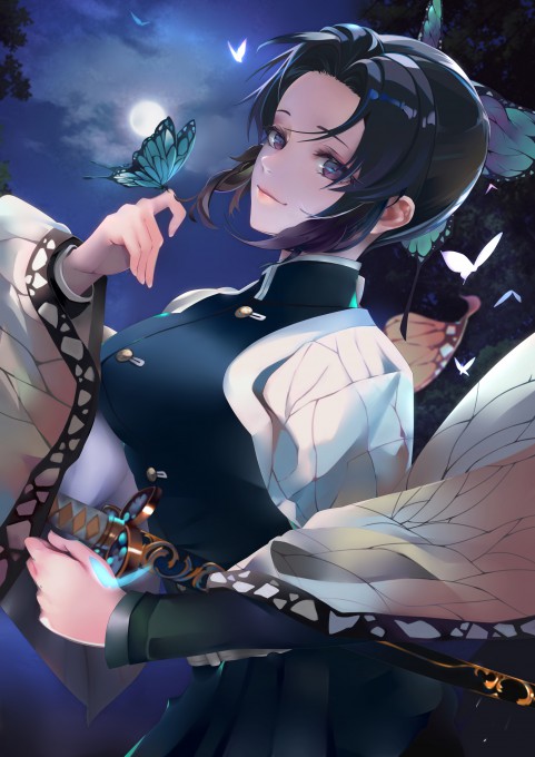 《鬼灭之刃》蝴蝶忍4k手机壁纸(2894x4093)