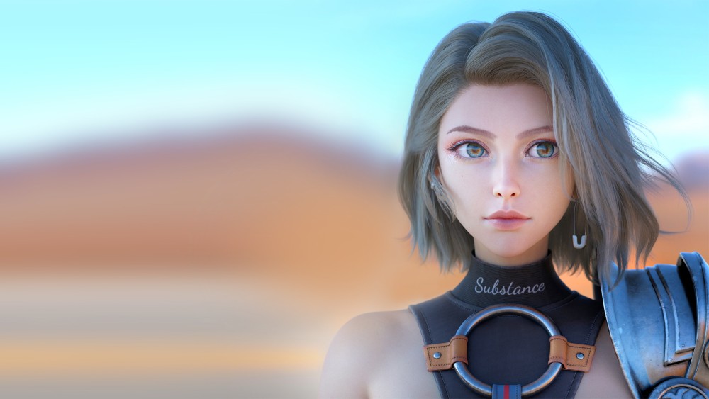 3D短发女孩2k电脑桌面壁纸