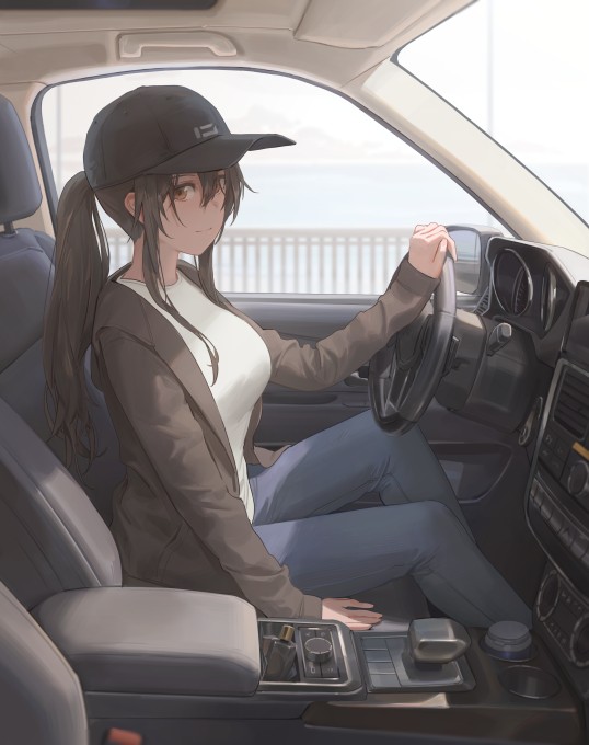 动漫女孩开车2k手机壁纸