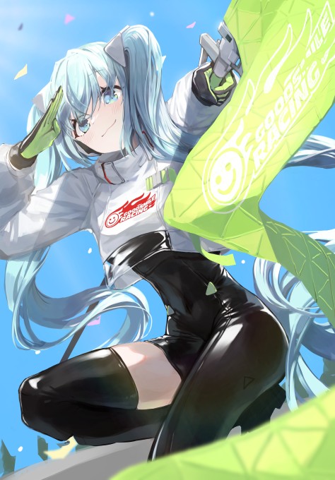 赛车初音未来5k手机壁纸