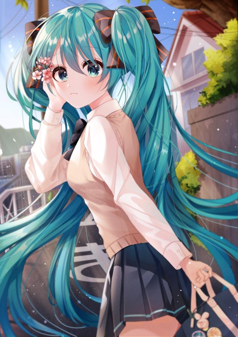 双马尾初音未来2k手机壁纸