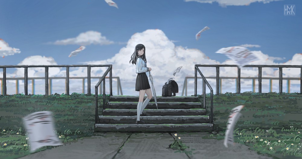 校服女孩5k电脑桌面壁纸