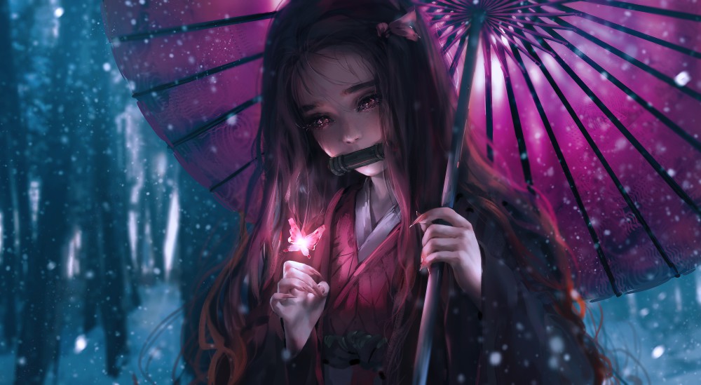 《鬼灭之刃》灶门祢豆子6k电脑桌面壁纸