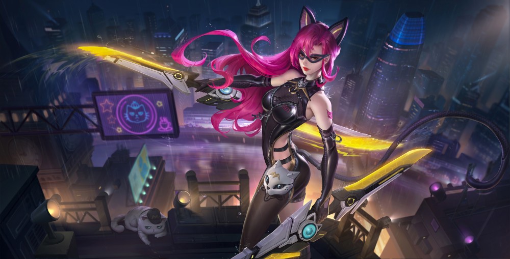 《王者荣耀》荆轲暗夜猫娘8k电脑桌面壁纸