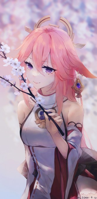 《原神》八重神子6k手机壁纸