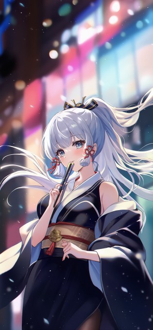 《原神》神里绫华2k手机壁纸(1536x3314)