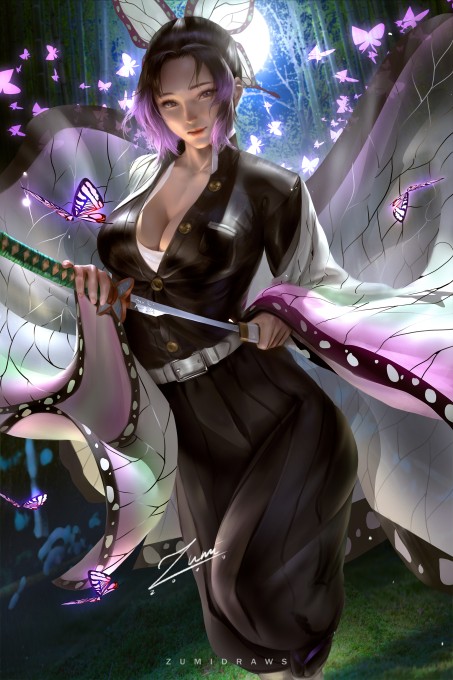 《鬼灭之刃》蝴蝶忍2k手机壁纸