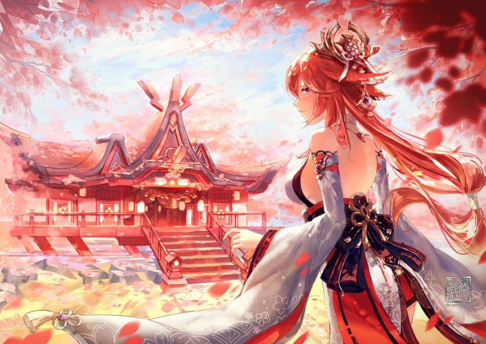 《原神》八重神子4k电脑桌面壁纸(4950x3507)
