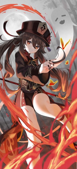 《原神》胡桃5k手机壁纸(2540x5523)