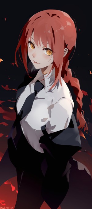 《电锯人》玛奇玛6k手机壁纸(2921x6626)