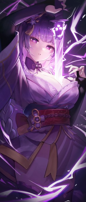 《原神》雷电将军2k手机壁纸(1500x3502)