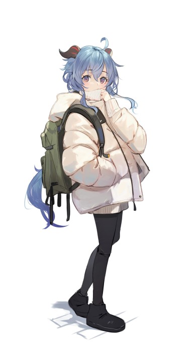 原神甘雨冬装穿搭2k手机壁纸(1674x2977)